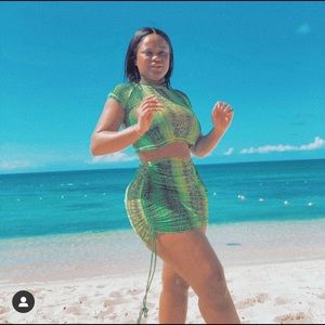 Two pieces cover up set, snake pattern